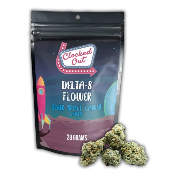 Delta-8 Flower 28g<br>Sour Space Candy - Hybrid